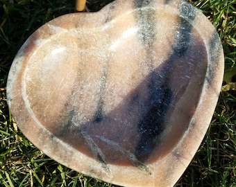 Sunstone Heart Large Enchanting Smudge Bowl Crystal Stone Celestial Offering Sage Clearing Altar Sexual Incense Palo Santo Sea Goddess Wicca