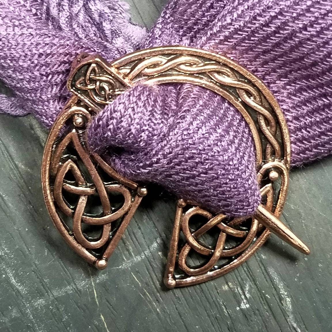 Celtic Copper Brooch, Viking Brooch, Copper Cloak Pin, Medieval