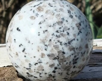 Kiwi Sesame Jasper Blue Celestite Sphere Mystical Crystal Ball Natural Scrying Angel Chakra Feng Shui Metaphysical Decor Office Altar