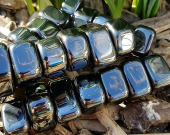 Magnetic Hematite Crystal Gemstone Tumbled Stone Chakra Reiki Anxiety Arthritis Pain Migraine Healing Holistic Homeopathic Wicca Grids