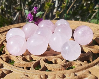 Rose Quartz Crystal Ball Sphere Stone Gemstone Chakra Orb Free Stand Metaphysical Home Decor Feng Shui Stone of Love Lovers Altar