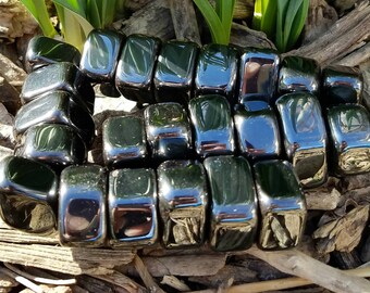 Magnetic Hematite Crystal Gemstone Tumbled Stone Root Chakra Polished Reiki Charged Healing Metaphysical Information Wicca Grids Protection