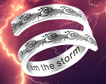 I am the Storm Stainless Steel Silver Ring Goddess Metal of Protection Reiki Healing Hypoallergenic Inspiration Empower Strength Gift