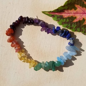 7 Chakra Crystal Chakra Pulsera Piedra preciosa semipreciosa Apilable Yoga Curación Piedra natural Reiki Cristal cargado Metafísico imagen 1