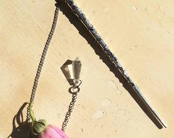 Wand Magic Magical Enchanted Pendulum Crystal Prism Dowsing Hand Crafted Magick Witch Pagan Wiccan Wicca Craft Spell Altar Tool
