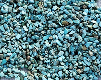 Medium Turquoise Gemstone Chip Nugget No Hole Undrilled For Bottles Jewelry Dyed Howlite Gem Chakra Meditation Yoga Altar Pagan Gravel