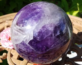 Dark Purple Amethyst Crystal Ball Rainbow Sphere Witches Orb Reiki Healing Altar Crystal Gemstone Witch Pagan Wiccan Chakra Reiki Healing
