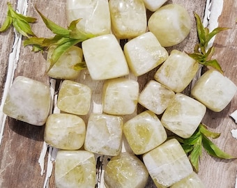 Citrine Crystal Cube Square Palm Stone Tumble Rainbow Portal Crackle Grid Worry Stone Manifest Abundance Reiki Charged Abundance Decor