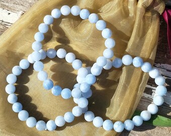 Aquamarine Crystal Natural Jade Gemstone Stretch Bracelet Heart Chakra Yoga Meditation Metaphysical Occult Jewelry Stone Love Lovers Altar