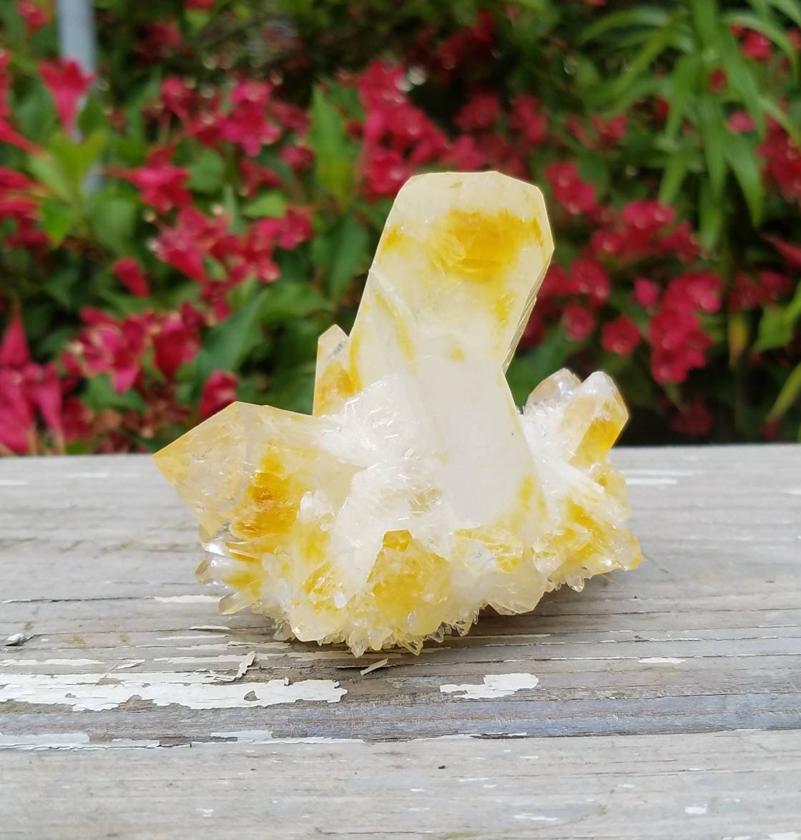 Yellow Crystal Quartz Cluster Rainbow Included 264g Reiki Etsy