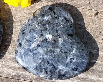 Indigo Gabbro Heart Crystal Hand Carved Stone Love Mystic Gemstone WISE SOUL Magic Alter Merlinite Chakra Metaphysical Reiki Heavy