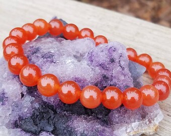 Carnelian Agate Bracelet Handcrafted Natural Prosperity Reiki Crystal Healing Meditation Feng Shui Decor Gift Manifestation