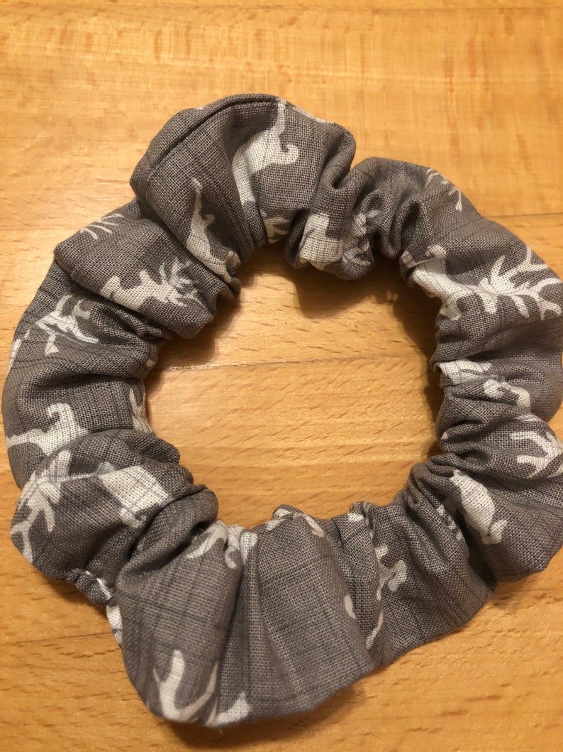 Gray reindeer scrunchie