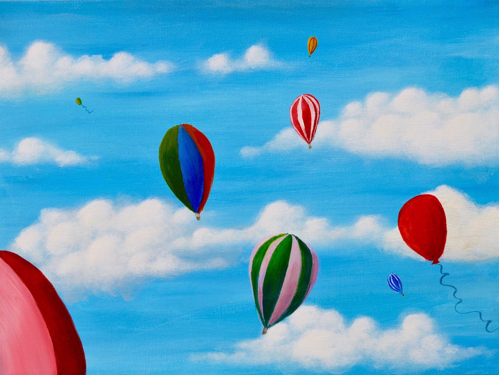 Original Hot Air Balloon Painting Hot Air Balloons Sky - Etsy