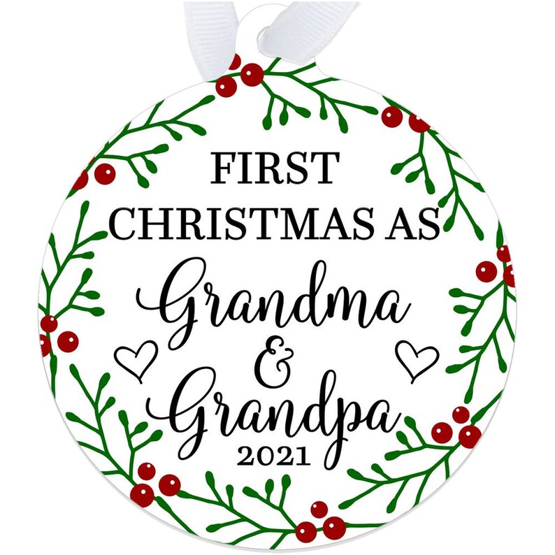 First Christmas as Grandma & Grandpa 2022 Metal Ornament | Etsy