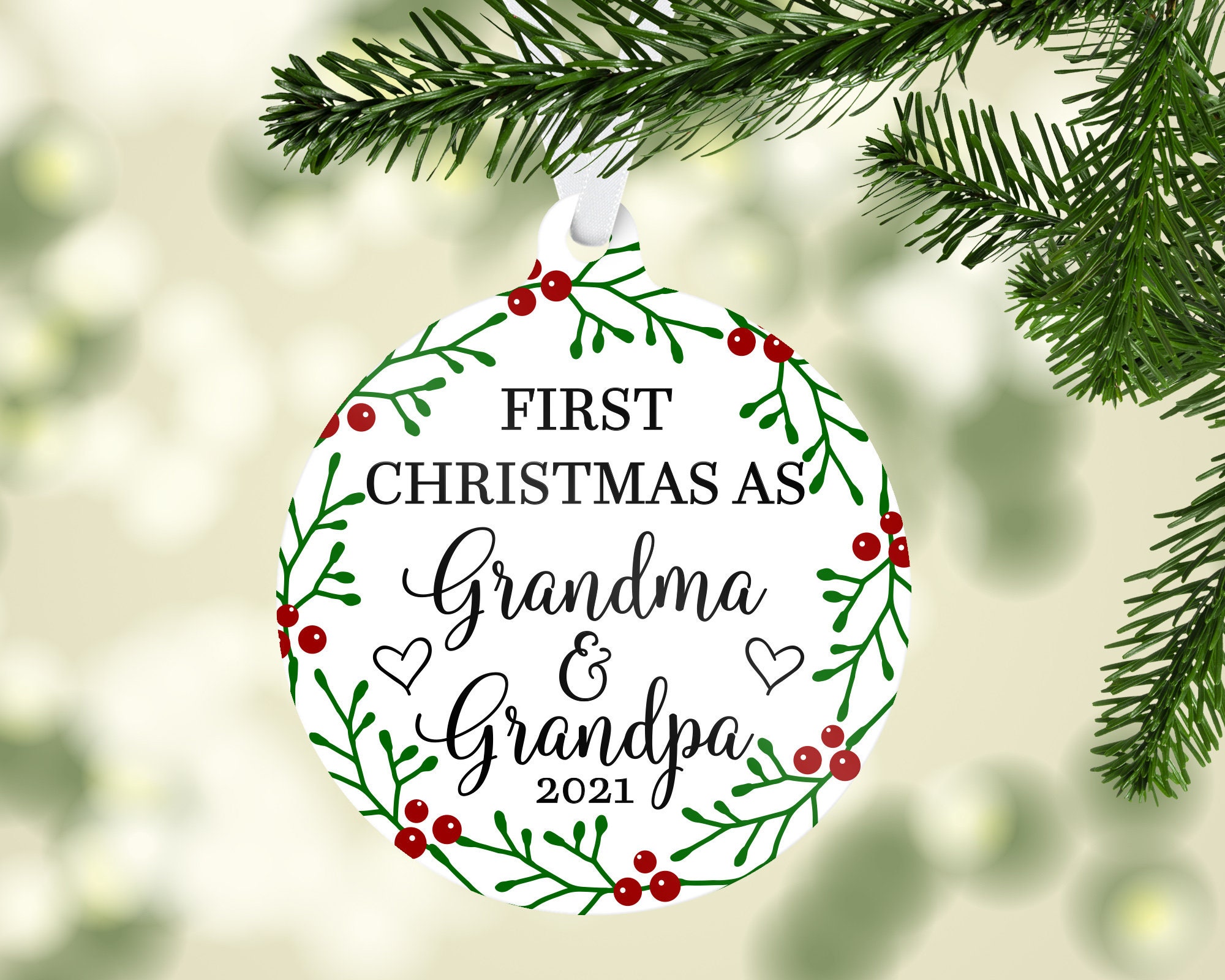 Erste Weihnachten als Oma & Opa 2021 Metallornament Etsy