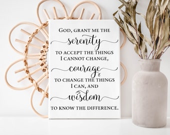 Serenity Prayer Canvas; God Grant Me The Serenity To Accept The Things I Cannot Change...