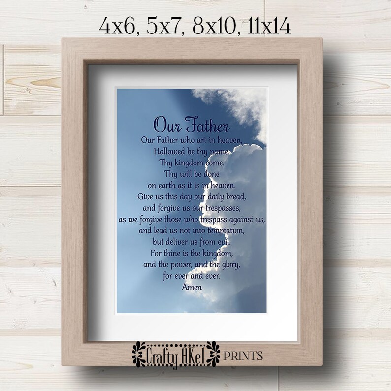 our father prayer the lords prayer printable wall art etsy