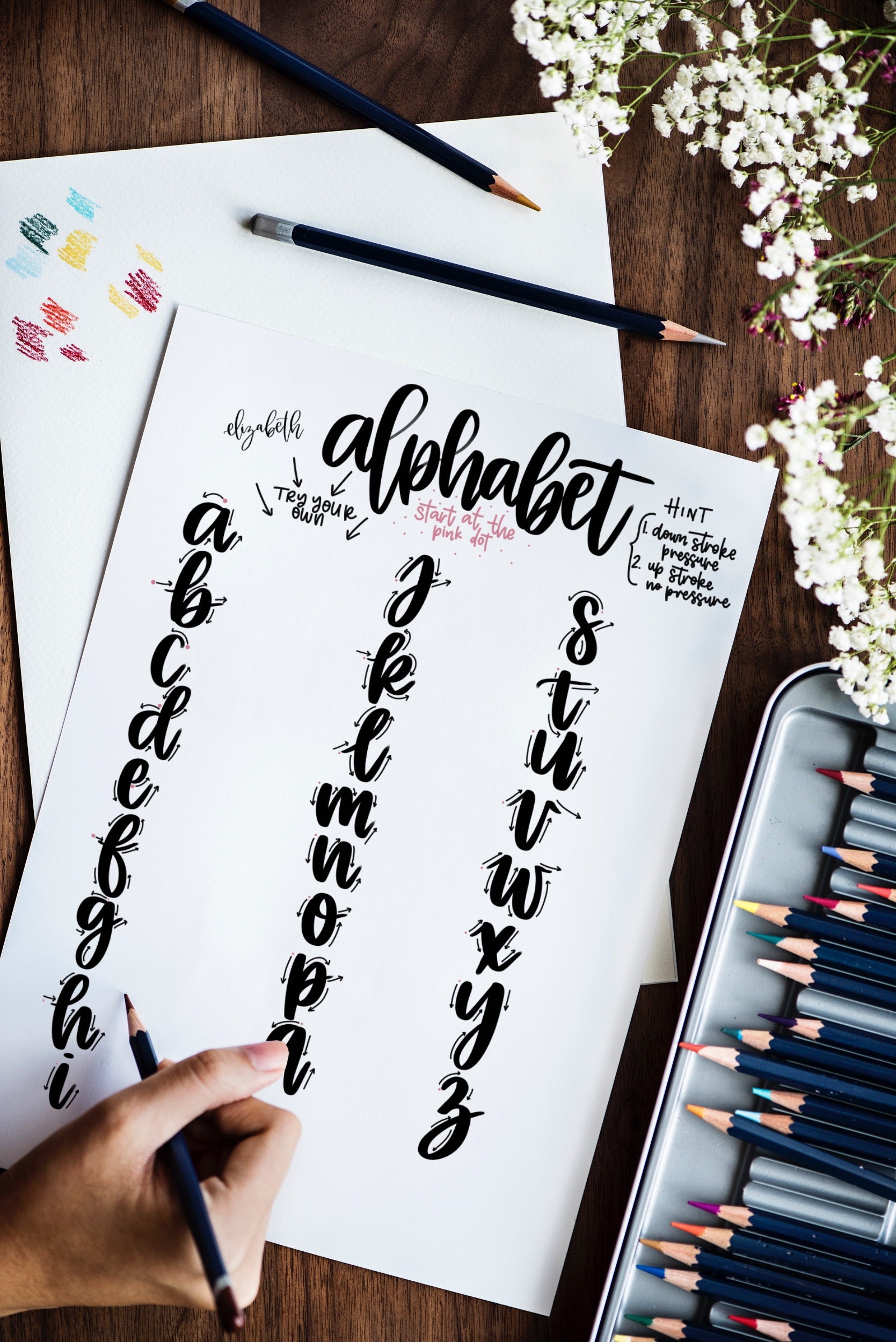 Handlettering ABC Etsy