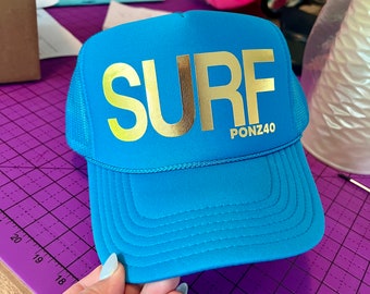 Custom Trucker Hat Cap, Girls Trip, 40th Birthday Gift ideas, Girls Weekend, Customized, Bridesmaids, Beach, 50th birthday gift favor, GOLD