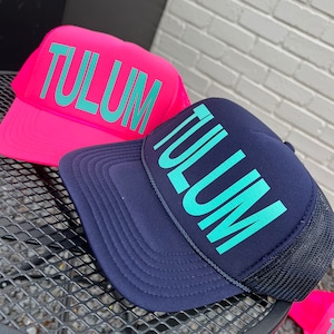 Custom Text Trucker Hat, Girls Trip, Bachelorette Party, Gifts for friends, Beach Chic