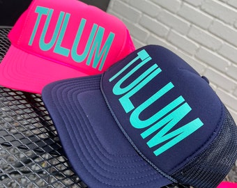 Custom Text Trucker Hat, Girls Trip, Bachelorette Party, Gifts for friends, Beach Chic