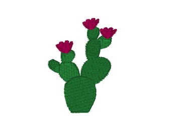 Prickly Pear Cactus Machine Embroidery Design (PES, DST, JEF)