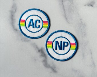 Custom Initials Patch: Circle Rainbow Stripes, Monogram Gift