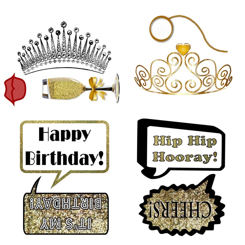 30th Birthday Photo Booth Props DIY / Thirtieth Birthday Party ...