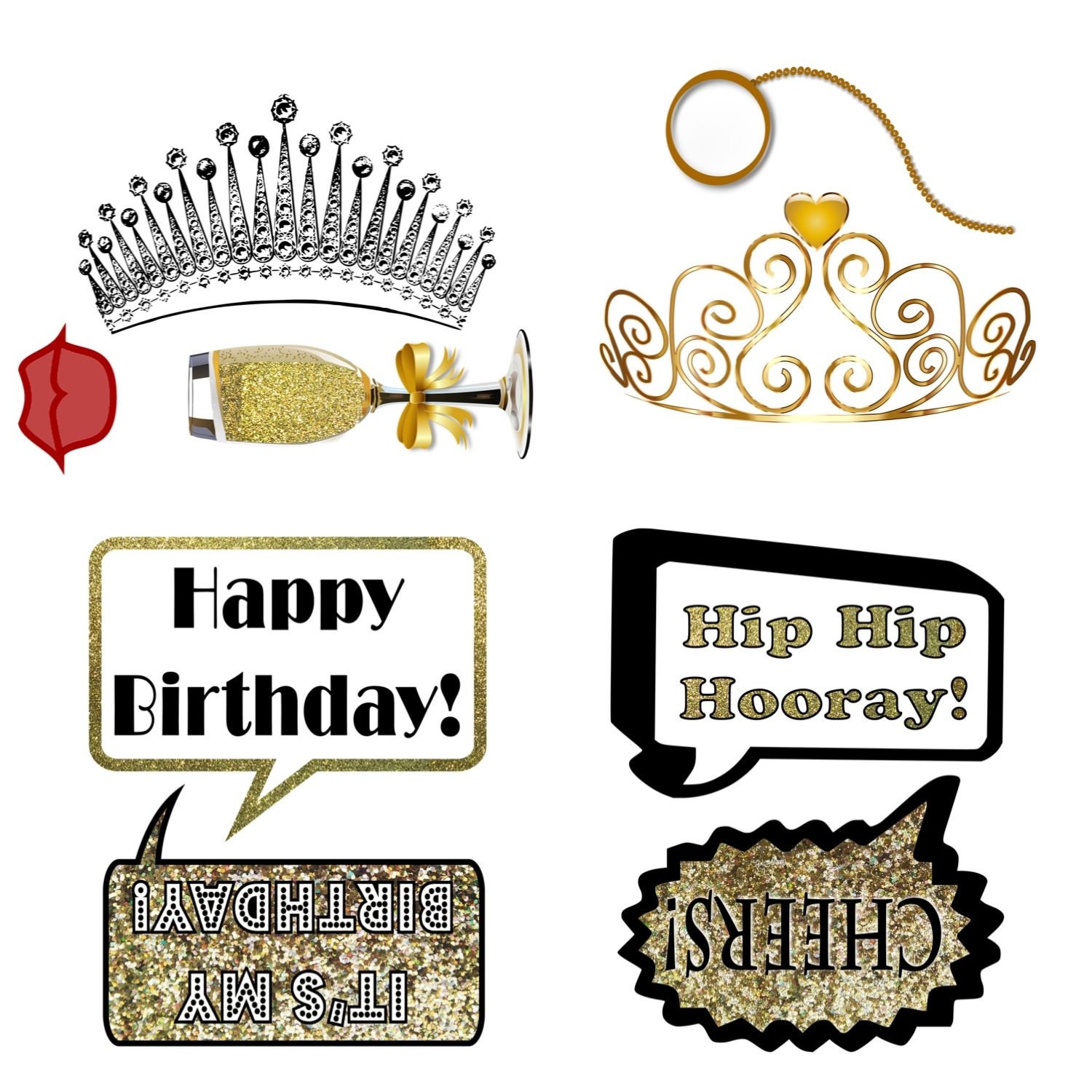 30th Birthday Photo Booth Props DIY / Thirtieth Birthday Party ...