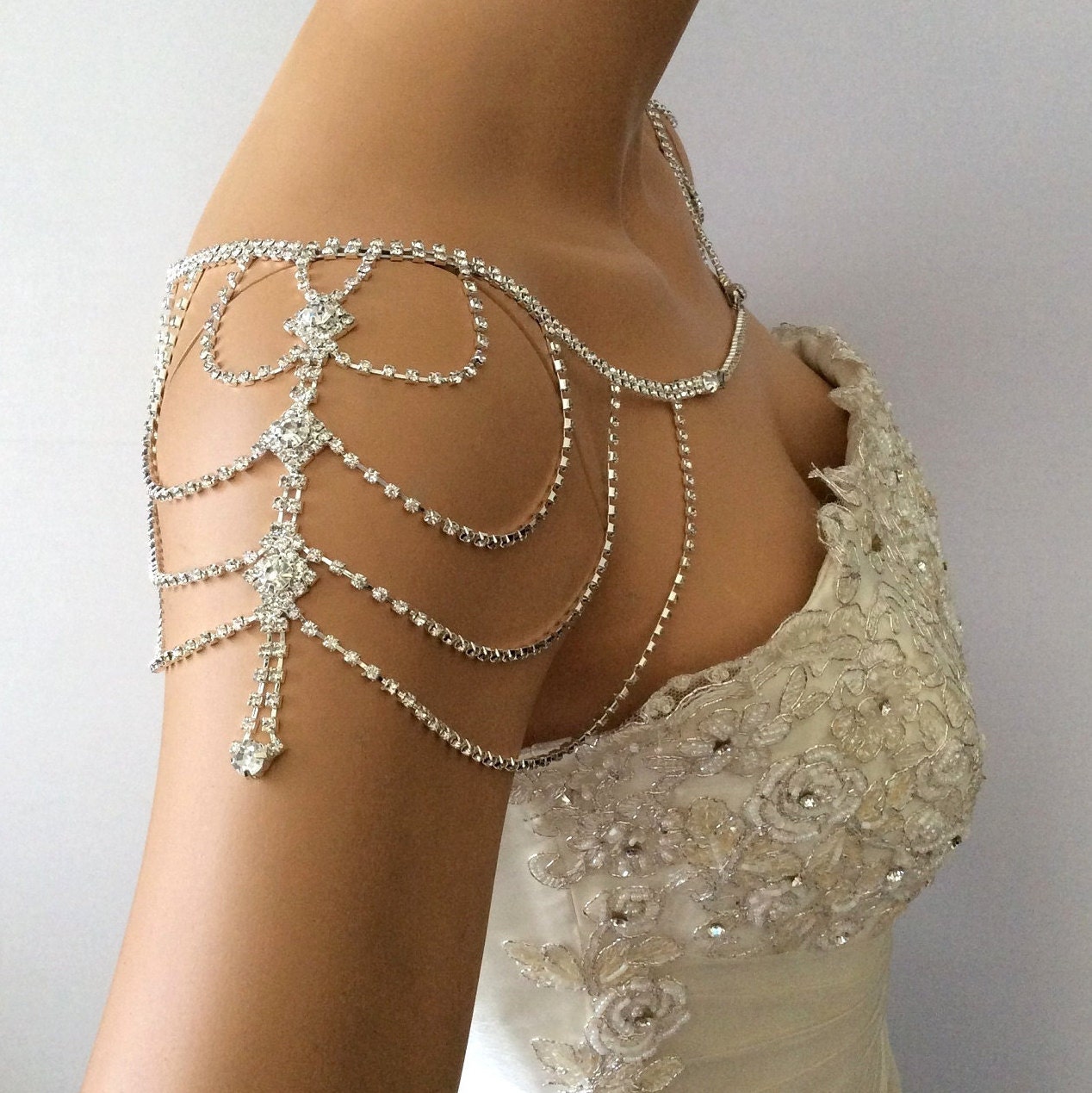Wedding Shoulder Jewelry Wedding Dress Shoulder Necklace Etsy