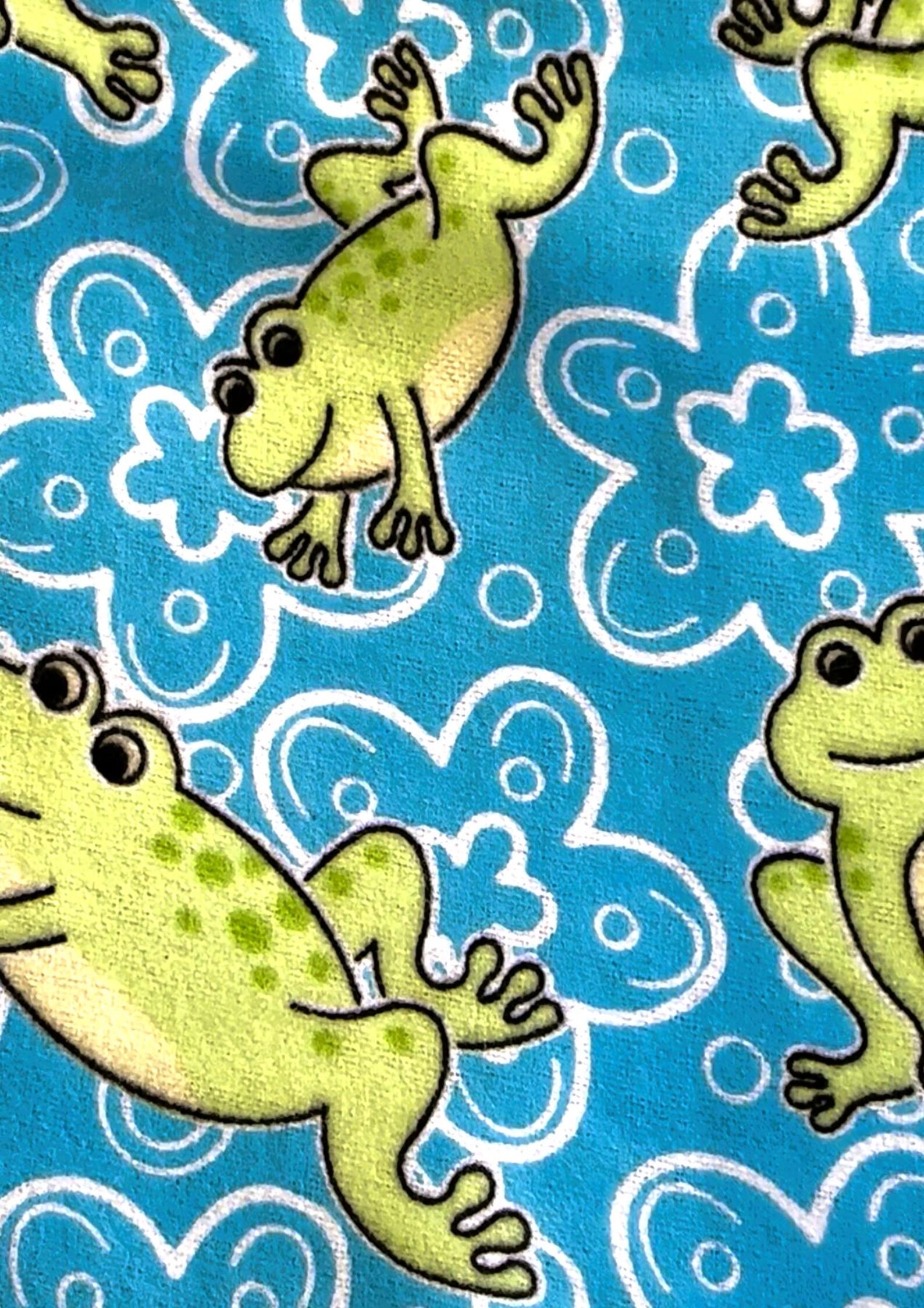 Cute Frog Fabric | Frog Nursery Fabric | Green Frog Cotton Fabric ...
