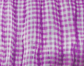 Gingham fabric by the yard, Checks, Lavender Gingham fabric, quilting fabric, Sewing, Cotton, Kids Girl fabric ,Pillow fabric, Polish cotton