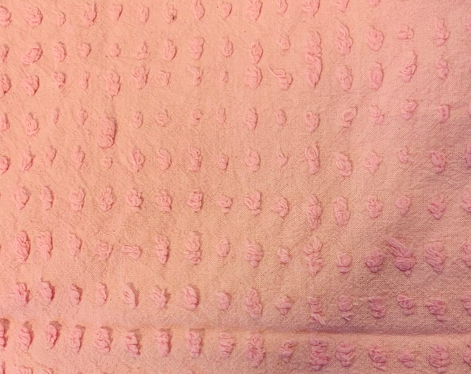 Pink Dot Chenille Fabric, Kids Decor ,baby Pink Chenille Vintage Fabric