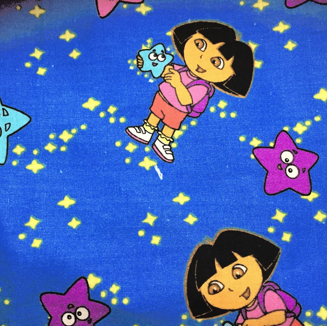 Dora Rug Dora the Explorer Fabric by the Yard, Dora the Explorer Vintage Cotton ...