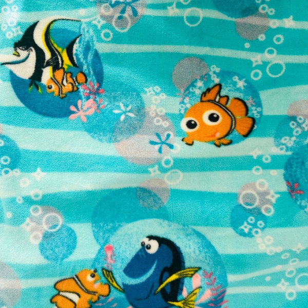 Finding Nemo, li Mermaid fleece, clown Fish fabric, Ocean fabric, Dory, Sea turtles, jelly fish fabric , animated cartoon,Kids fabric