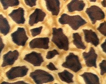 Animal Print fleece , Giraffe Brown fabric, Jungle print, Giraffe fabric, Brown Giraffe pattern, Giraffe designs, Giraffe blanket fabric