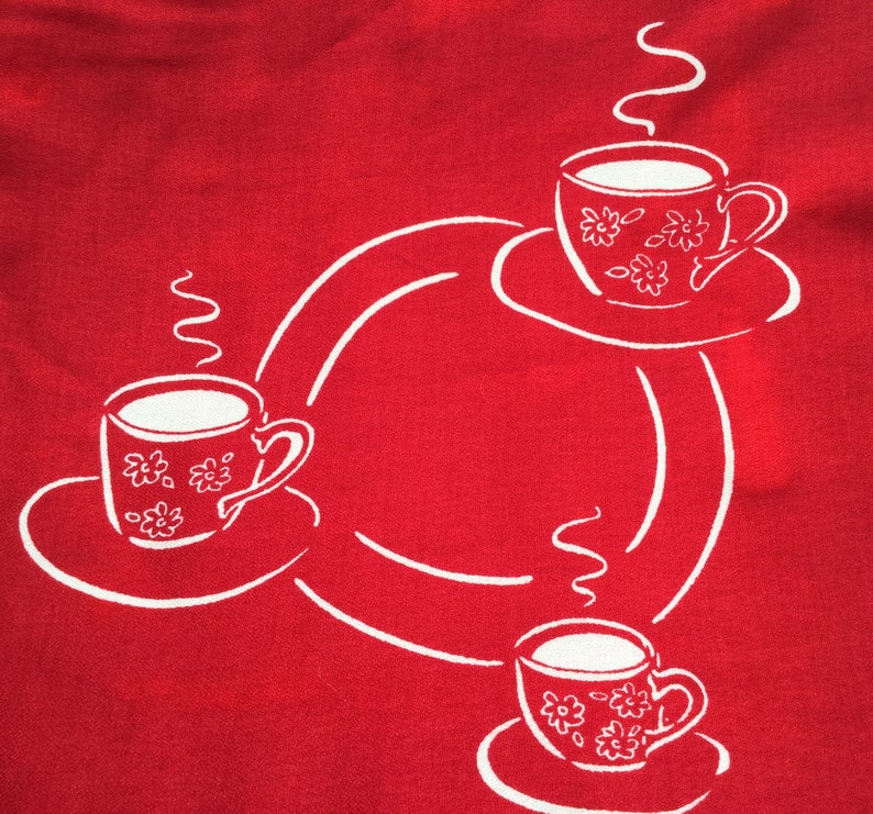 Tea or Coffee Cup Fabric by the Yard Tea Cup Print Dress Etsy