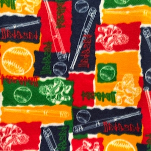 Baseball Sports fabric By the yard, Sports fleece fabric, Vintage fabric, Fleece fabric, baseball Blanket fabric, baseball sports Fabric