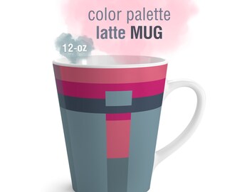 Color Palette Latte Mug: Modern Geometric Art (12oz)