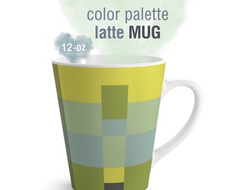 Color Palette Latte Mug: Modern Geometric Art, Artist Gift