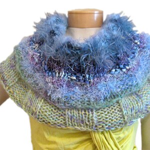 PDF knit pattern, REVERSIBLE Loop Scarf/Capelet, versatile, easy to knit accessory, perfect for Scraplet Skeins and using your scrap yarns!