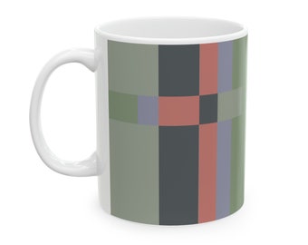 Color Palette Mug: "Impressions" Striped Ceramic Coffee Mug (11oz)