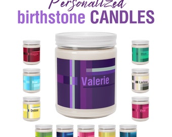 Personalized Birthstone Soy Candle: Color Palette Design, 9oz