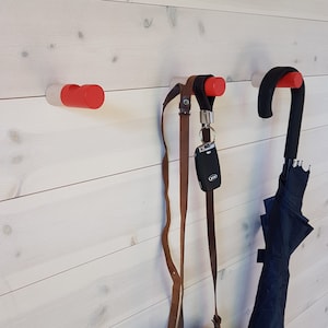 Wooden Hook, Plant Hanger and Clothes,  Strong Solid Wood, Wall Hook, Coat Rack, Towel Hanger, Red Wall Hook, Set Of 3, Wooden Coat Hook