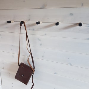 Black Wall Hook/Set Of 5/Wooden Towel Hook/ Modern Wooden Hook/Coat Rack/Minimalistic Hangers/Beech Wood/Home Decor/Kitchen Hook