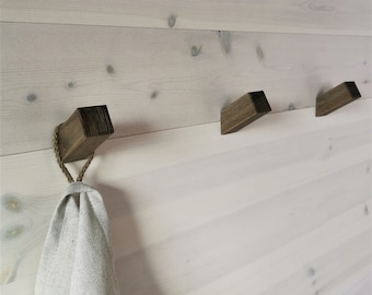 Wood wall hook / Wood wall peg / Coat hook/Set Of 3/Solid Ash Wood Hook//Coat Hangers/ Entryway Coat Hook / Wall Hook/Bathroom Towel Hook