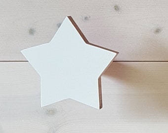 Wooden Hook,  Wooden Wall Hook, Coat Hook, White Star Hook, Hat Rack, Nursery Hook, Wall Hooks For Kids Room, Wooden Wall Hangers