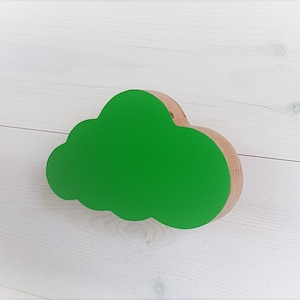 Wall Hook, Kids Room Hook, Green Cloud Hook, Wooden Hook, Natural Wall Hook, Hooks for Kids, Modern Coat Rack, DIY Clothes Hanger, Wall Knob