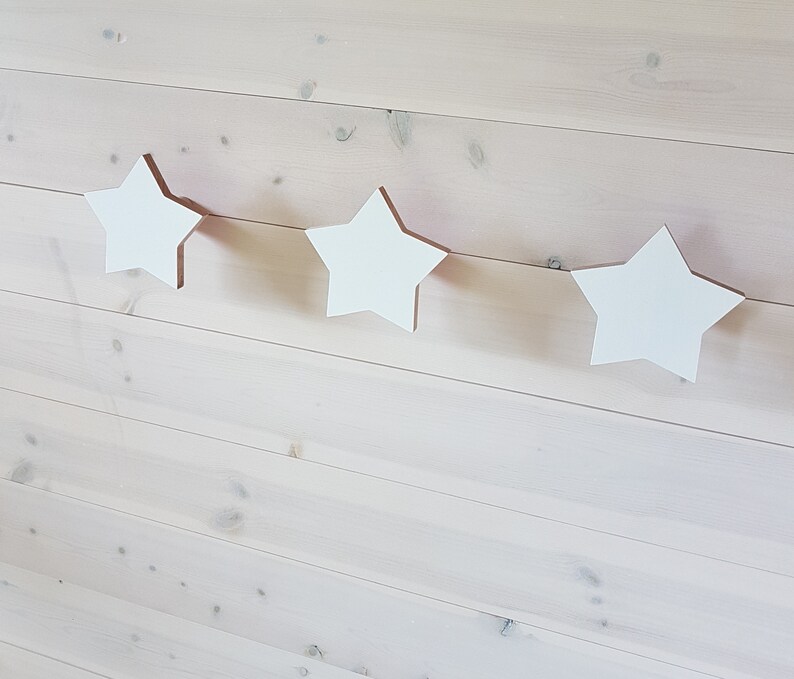 Wooden Hook, Wooden Wall Hook, Coat Hook, White Star Hook, Hat Rack, Nursery Hook, Wall Hooks For Kids Room, Wooden Wall Hangers image 2